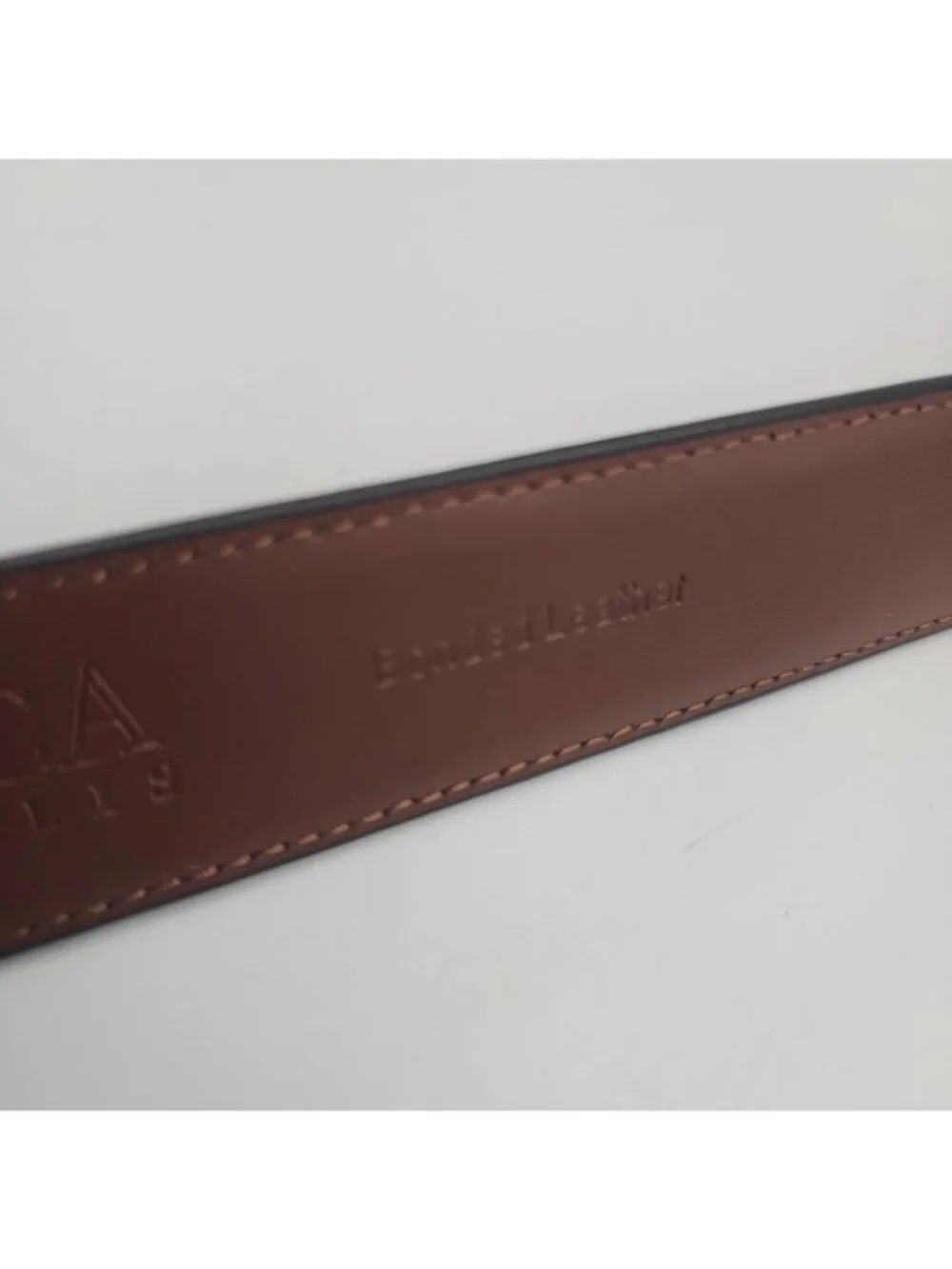 Perry Ellis Mens Black Leather Belt 56 Fits 50-62